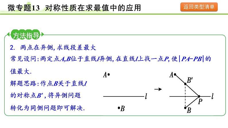 2024年中考数学复习课件---微专题13 对称性质在求最值中的应用（精练册）08