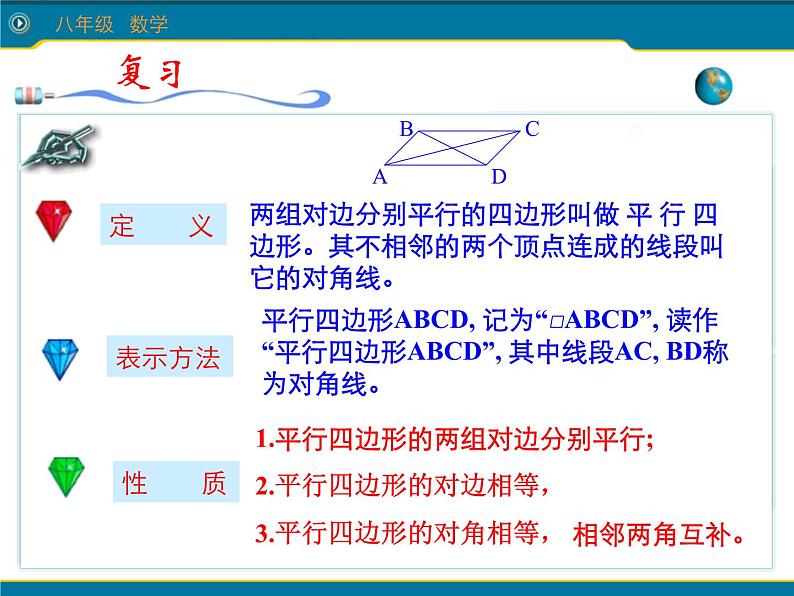 18.1.1平行四边形性质2+课件+2023--2024学年人教版八年级数学下册+02