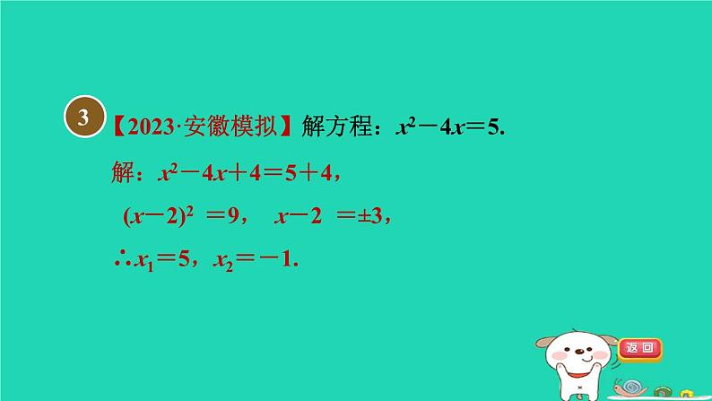 安徽专版2024春八年级数学下册第17章一元二次方程集训课堂练素养一元二次方程的八种解法作业课件新版沪科版第6页