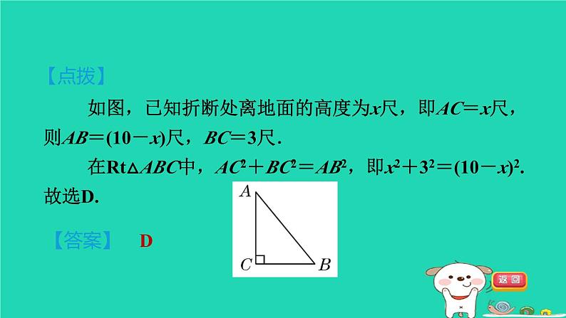 安徽专版2024春八年级数学下册第18章勾股定理18.1勾股定理2勾股定理在实际中的应用作业课件新版沪科版05