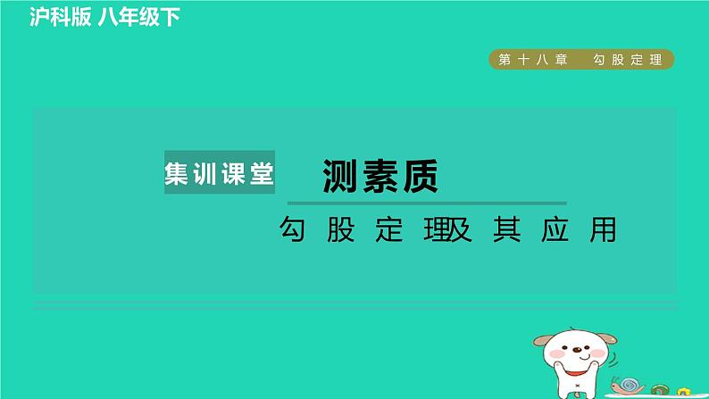 安徽专版2024春八年级数学下册第18章勾股定理集训课堂测素质勾股定理及其应用作业课件新版沪科版第1页