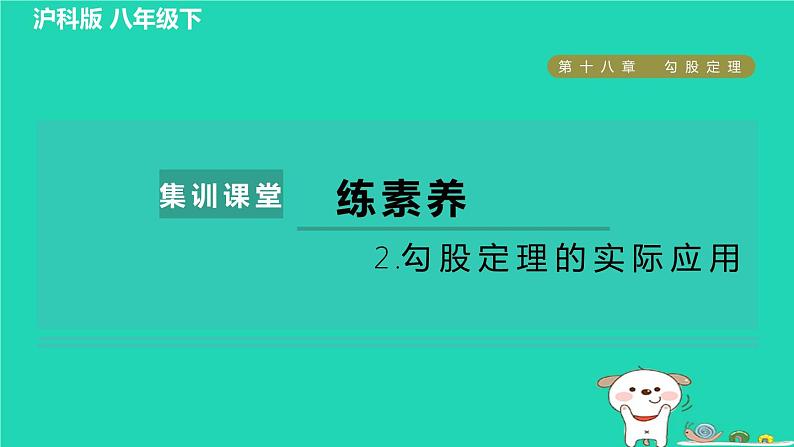 安徽专版2024春八年级数学下册第18章勾股定理集训课堂练素养2勾股定理的实际应用作业课件新版沪科版第1页