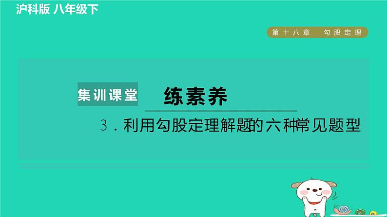 安徽专版2024春八年级数学下册第18章勾股定理集训课堂练素养3利用勾股定理解题的六种常见题型作业课件新版沪科版第1页