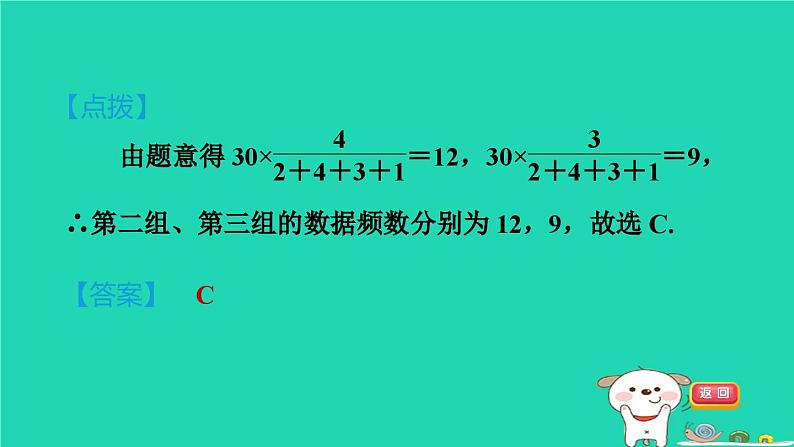 安徽专版2024春八年级数学下册第20章数据的初步分析20.1数据的频数分布1频数与频率作业课件新版沪科版05