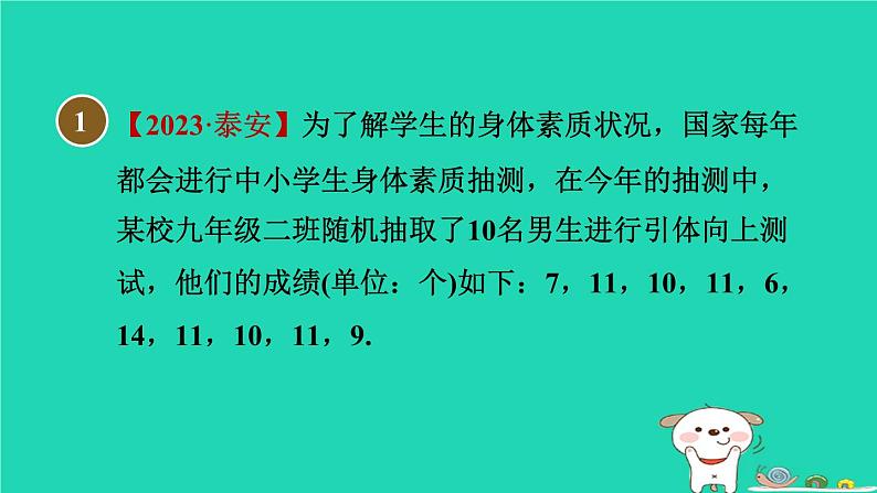 安徽专版2024春八年级数学下册第20章数据的初步分析20.2数据的集中趋势与离散程度20.2.2.1认识方差作业课件新版沪科版03