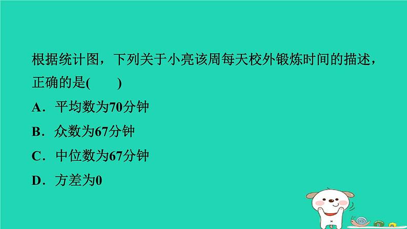 安徽专版2024春八年级数学下册第20章数据的初步分析20.2数据的集中趋势与离散程度20.2.2.1认识方差作业课件新版沪科版08