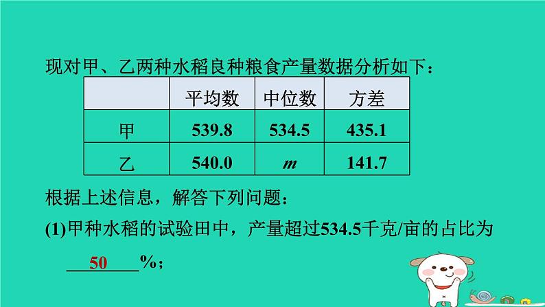 安徽专版2024春八年级数学下册第20章数据的初步分析集训课堂练素养方差的四种常见应用作业课件新版沪科版08