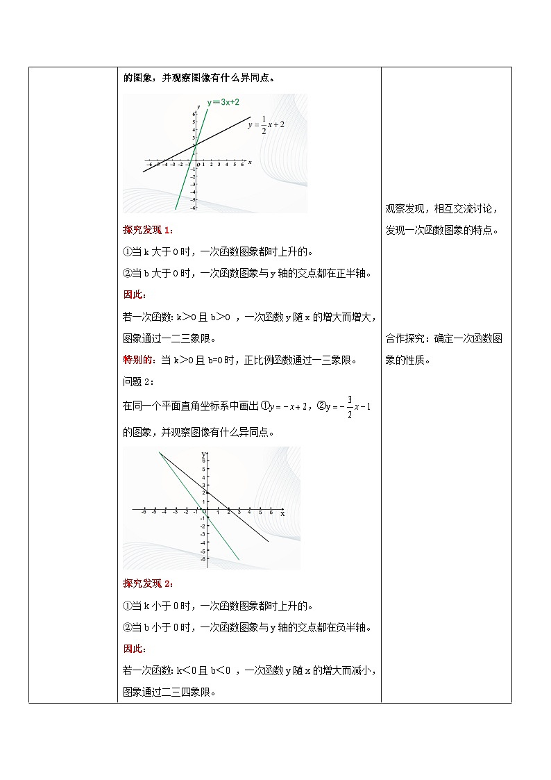 华师大版八年级下册数学 17.3.3 一次函数的性质 教学设计02