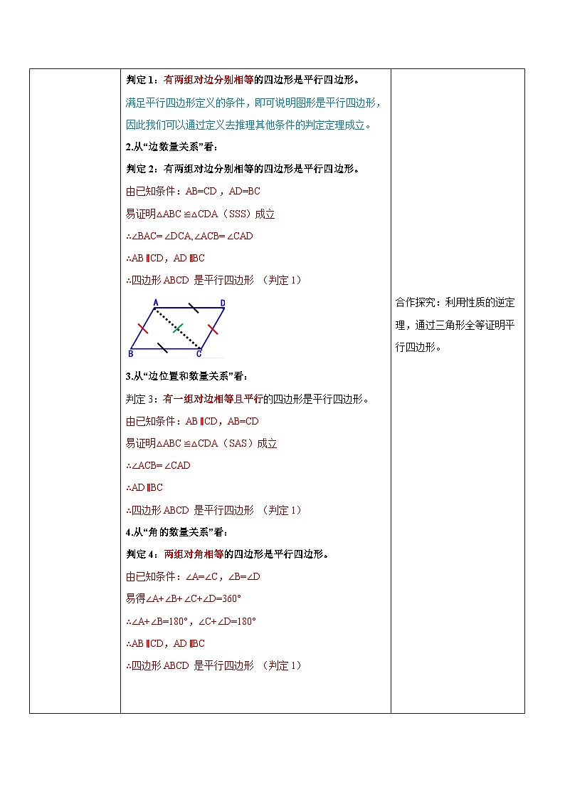 华师大版八年级下册数学 18.2 平行四边形的判定 教学设计第2页