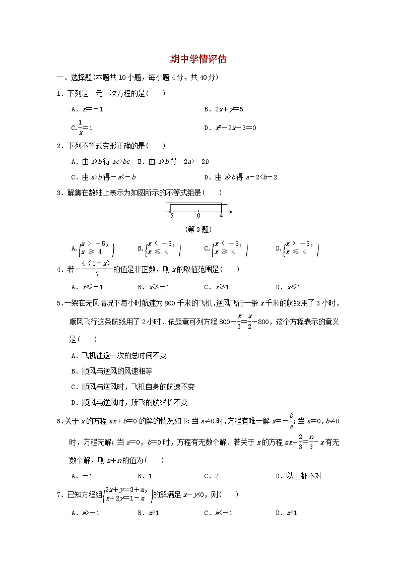 2024春七年级数学下学期期中学情评估试卷（福建专版华东师大版）01