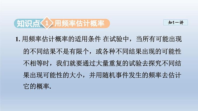 2024年九下数学第26章概率初步26.3用频率估计概率课件（沪科版）第3页