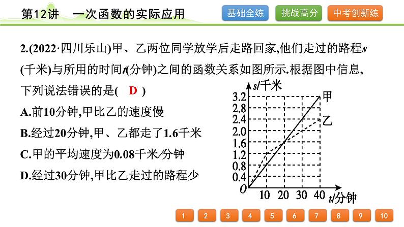 第12讲一次函数的实际应用课件---2024年中考数学一轮复习第3页