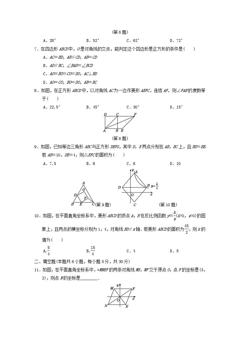 福建专版2024春八年级数学下册第19章矩形菱形与正方形学情评估试卷（华东师大版）02