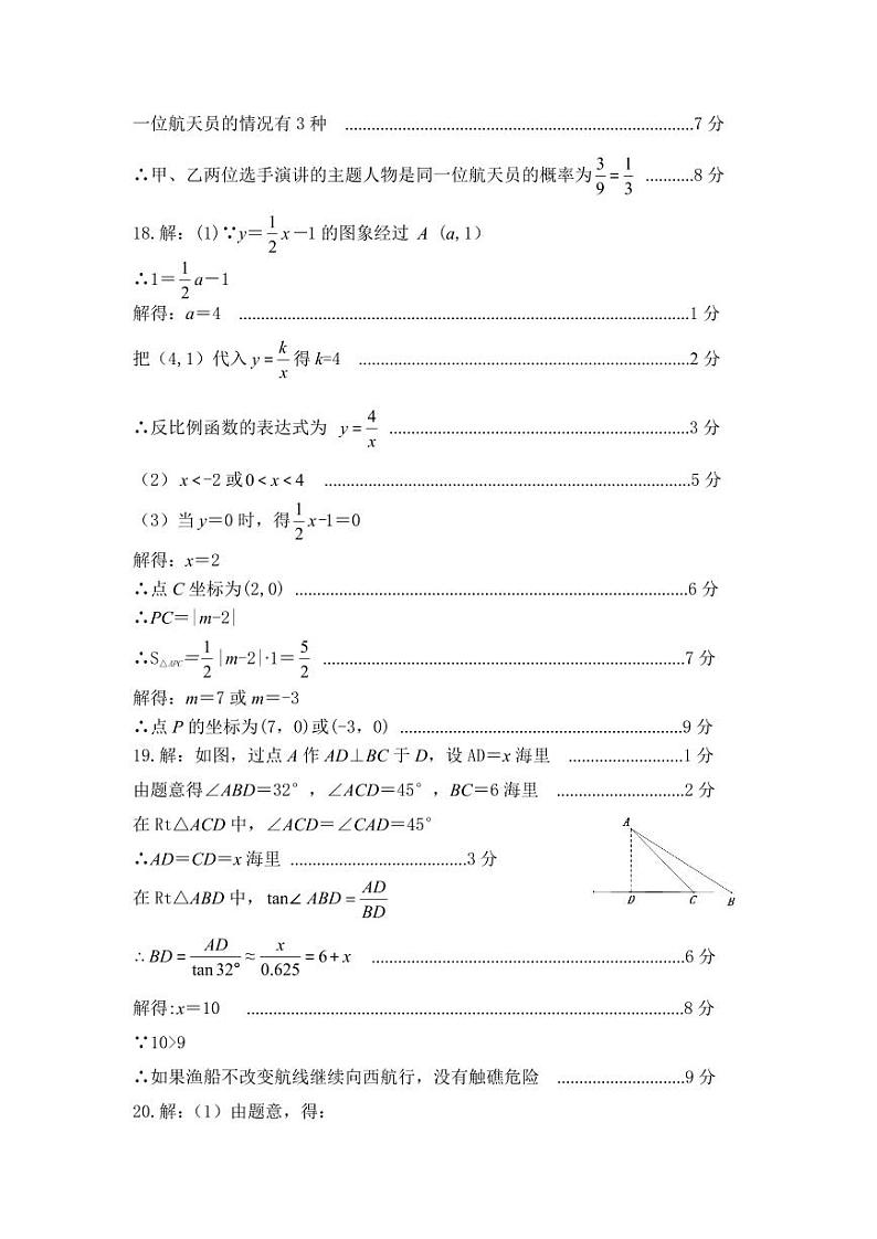 2024.3数学参考答案第2页