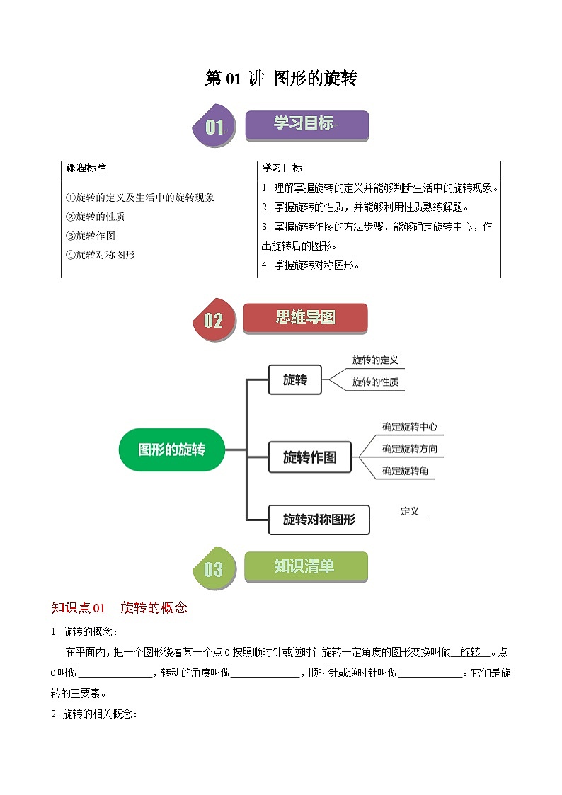 第01讲  图形的旋转（原卷版）第1页