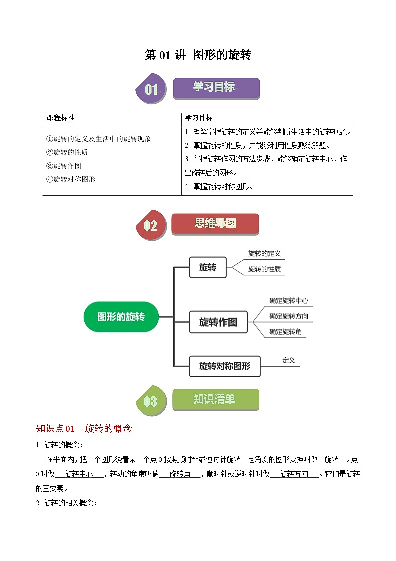第01讲  图形的旋转（解析版）第1页