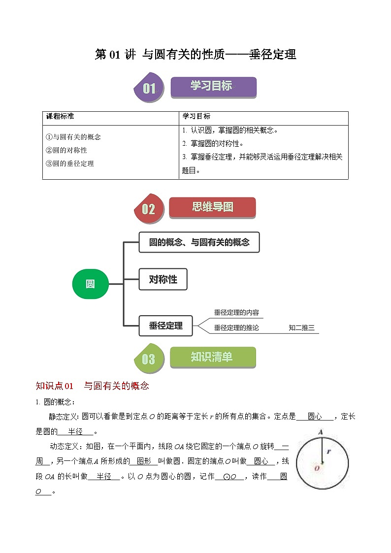第01讲  与圆有关的性质-垂径定理 （解析版）第1页
