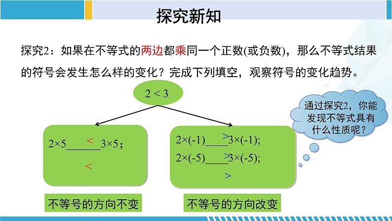 北师大版八年级数学下册同步精品课堂 2.2 不等式的基本性质（课件）第8页