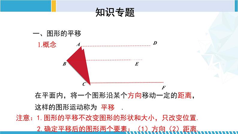 北师大版八年级数学下册同步精品课堂 第三章 图形的平移与旋转（单元小结）（课件）第3页