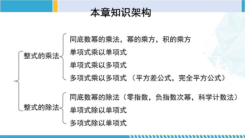 北师大版七年级数学下册同步精品课堂 第一章 整式的乘除（单元小结）（课件）第2页