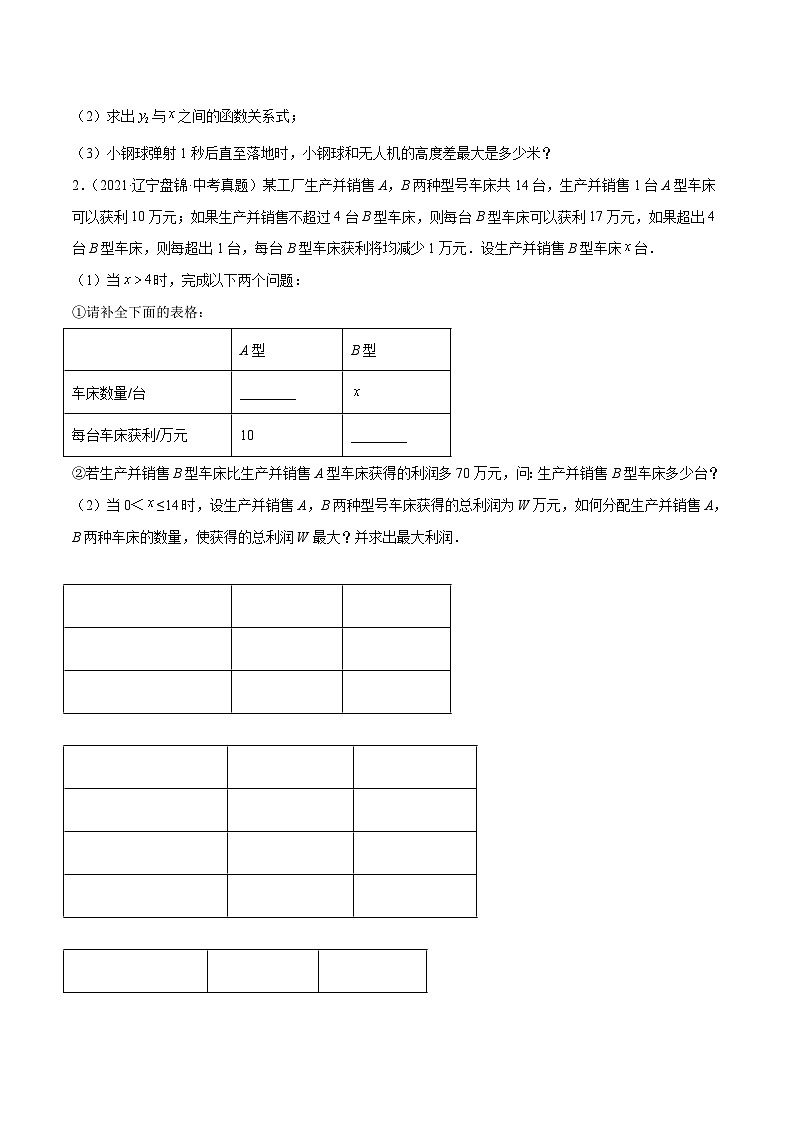 中考数学二轮复习考点培优专练专题五 函数应用问题综合题（原卷版）第2页