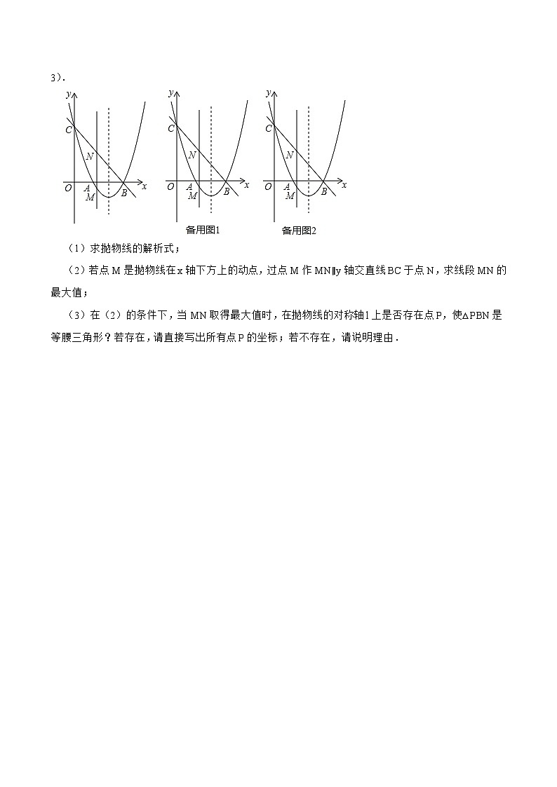 中考数学二轮复习考点提分特训专题10 二次函数综合问题（原卷版） 第2页
