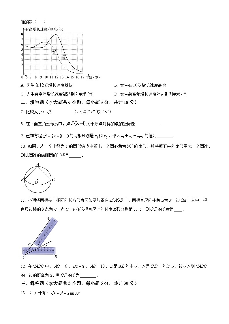 2024年江西省南昌市二十八中教育集团联盟中考一模数学试题（原卷版+解析版）02