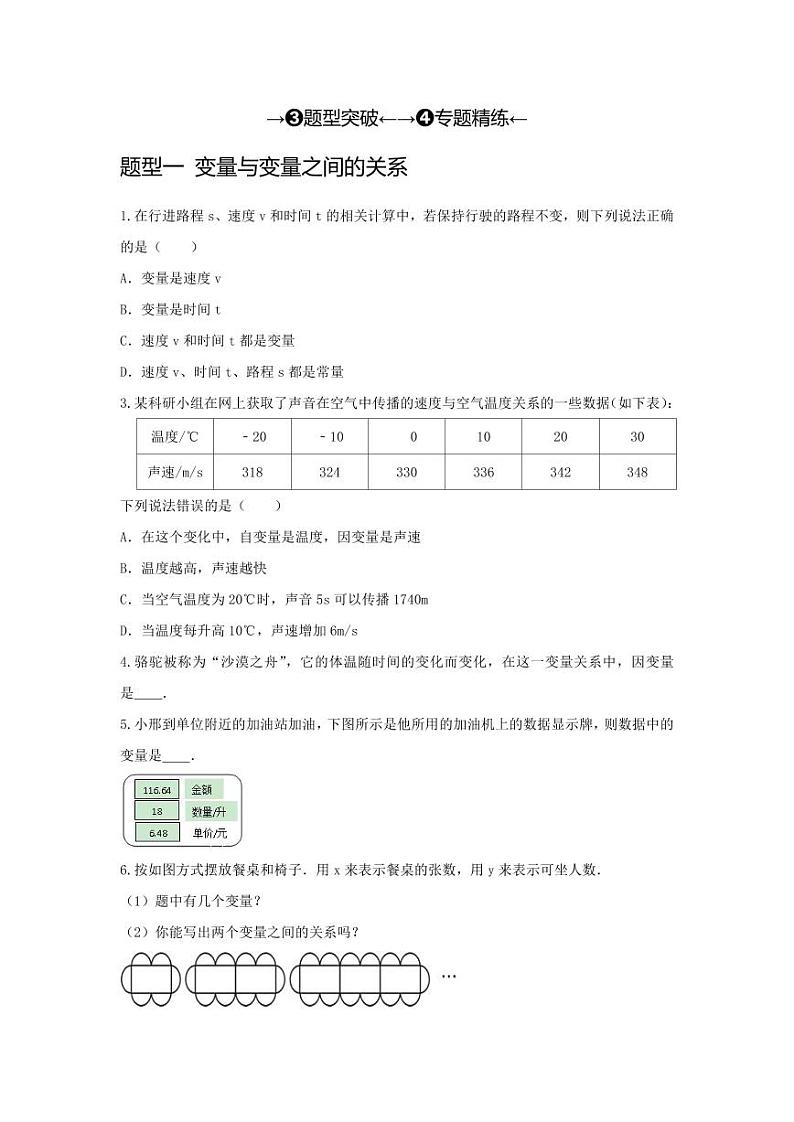 2024年中考数学一轮复习（题型突破+专题精练）第2讲 变量和函数及其图象性质探究（原卷版）第1页