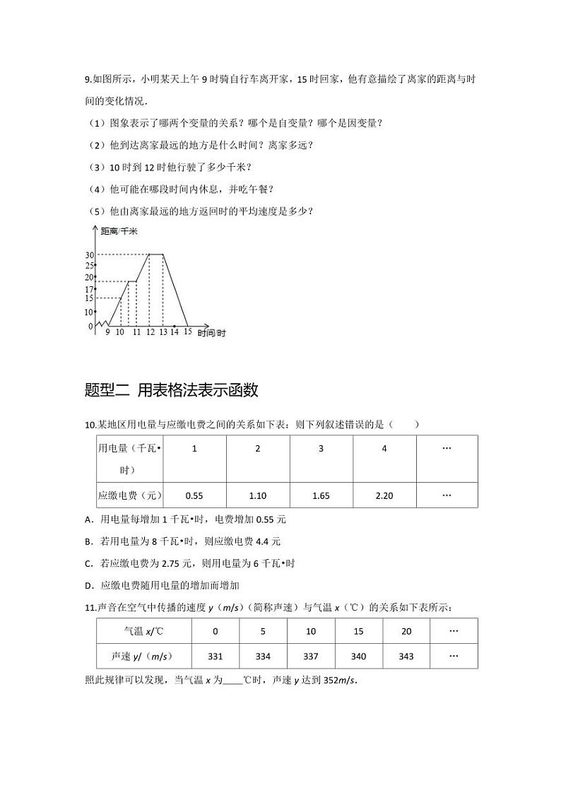 2024年中考数学一轮复习（题型突破+专题精练）第2讲 变量和函数及其图象性质探究（原卷版）第3页