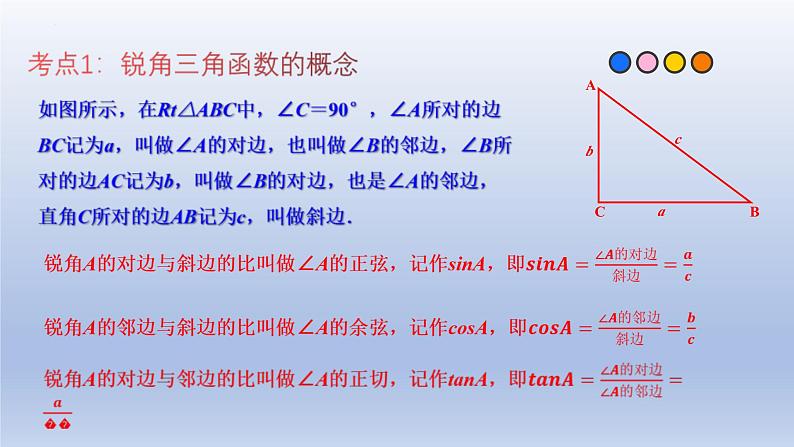 中考数学一轮复习题型归纳课件专题18 锐角三角函数（精品课件）（含答案）第3页