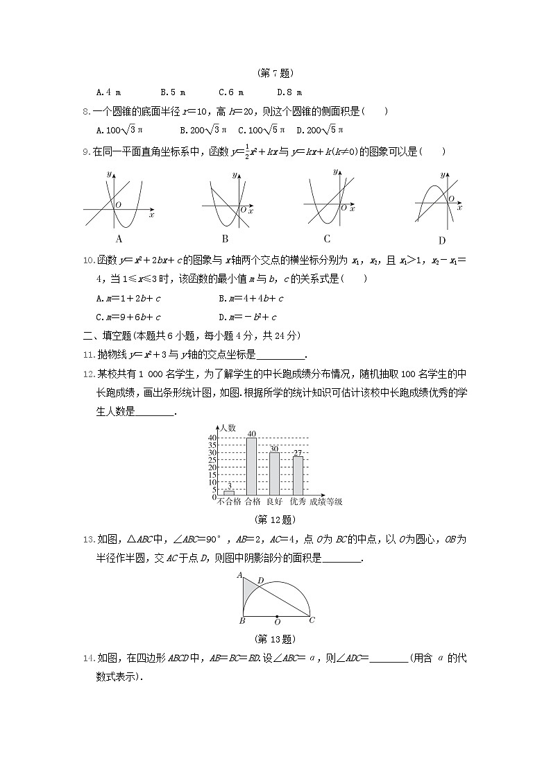 福建省2024春九年级数学下学期期末学情评估试卷（华东师大版）第2页