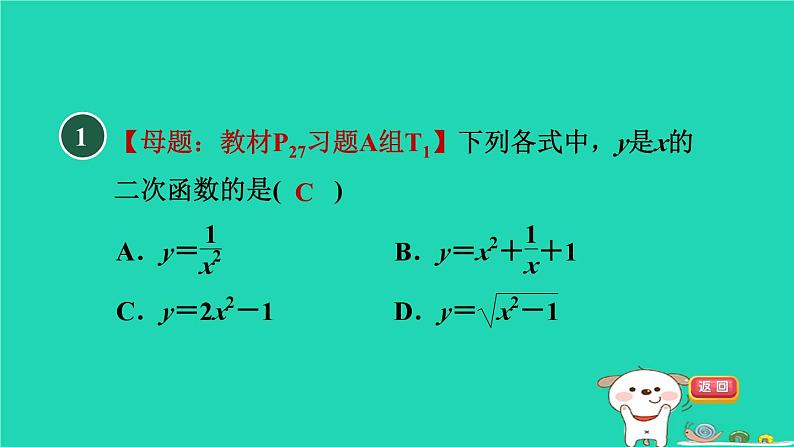 2024九年级数学下册第30章二次函数30.1二次函数习题课件新版冀教版第2页