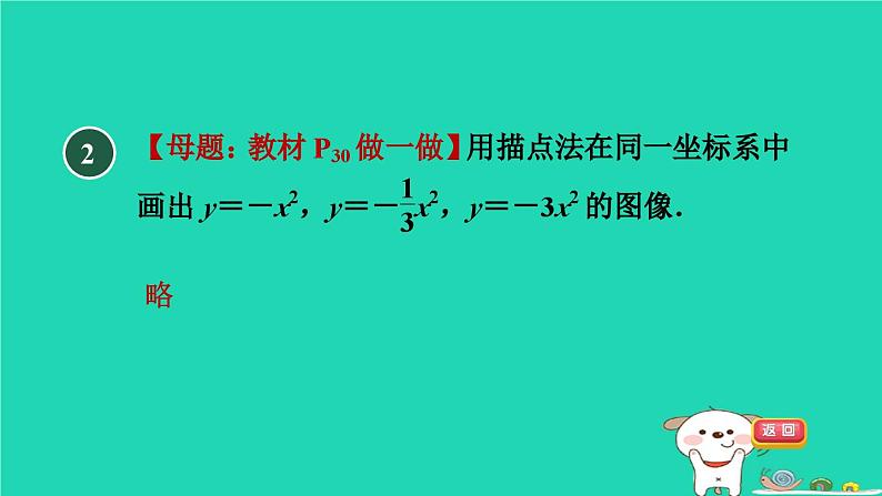 2024九年级数学下册第30章二次函数30.2二次函数的图像和性质1.1认识抛物线习题课件新版冀教版第4页