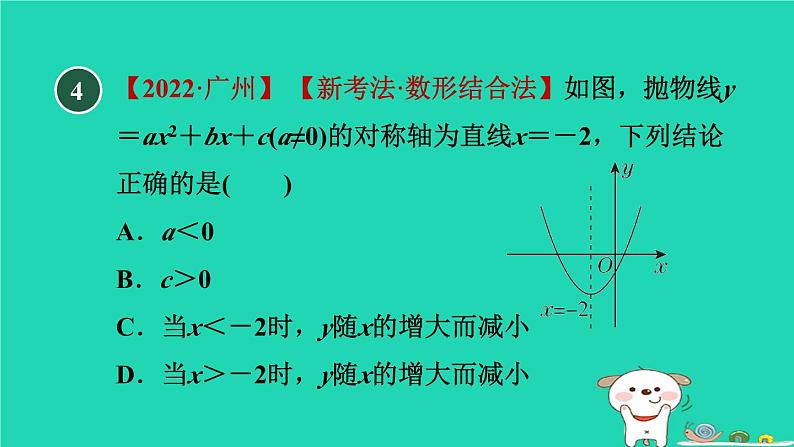 2024九年级数学下册第30章二次函数集训课堂测素质二次函数的图像和性质习题课件新版冀教版06