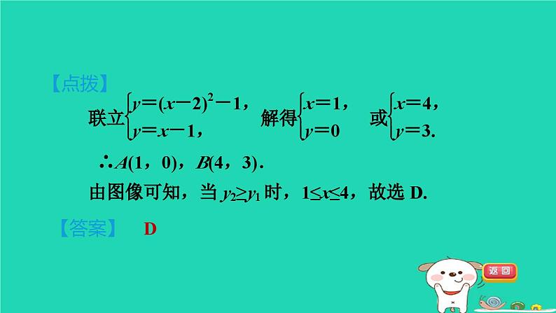 2024九年级数学下册第30章二次函数集训课堂测素质二次函数与一元二次方程习题课件新版冀教版第7页