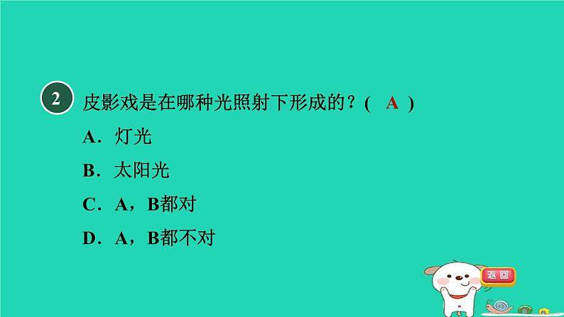 2024九年级数学下册第32章投影与视图32.1投影1平行投影与中心投影习题课件新版冀教版03