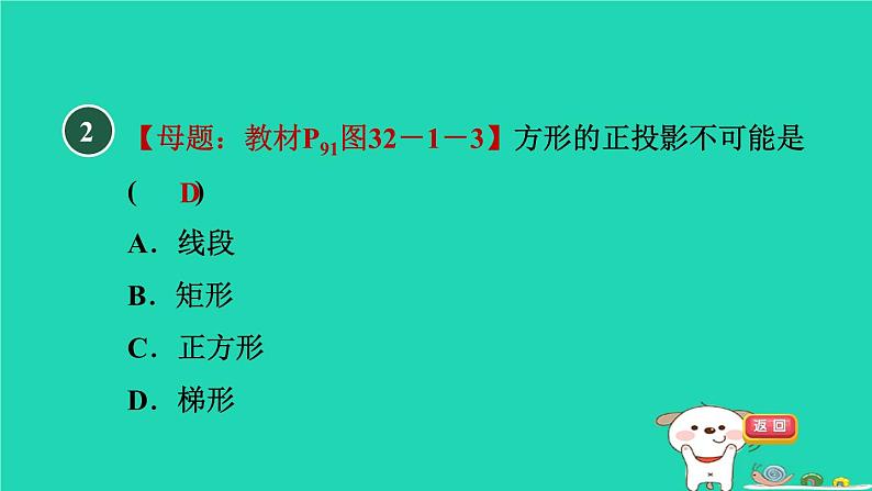 2024九年级数学下册第32章投影与视图32.1投影2正投影习题课件新版冀教版03