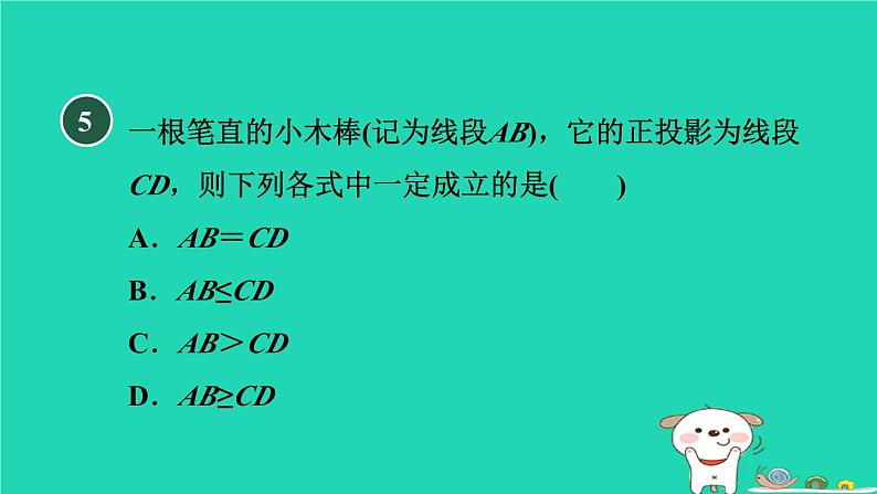 2024九年级数学下册第32章投影与视图32.1投影2正投影习题课件新版冀教版07