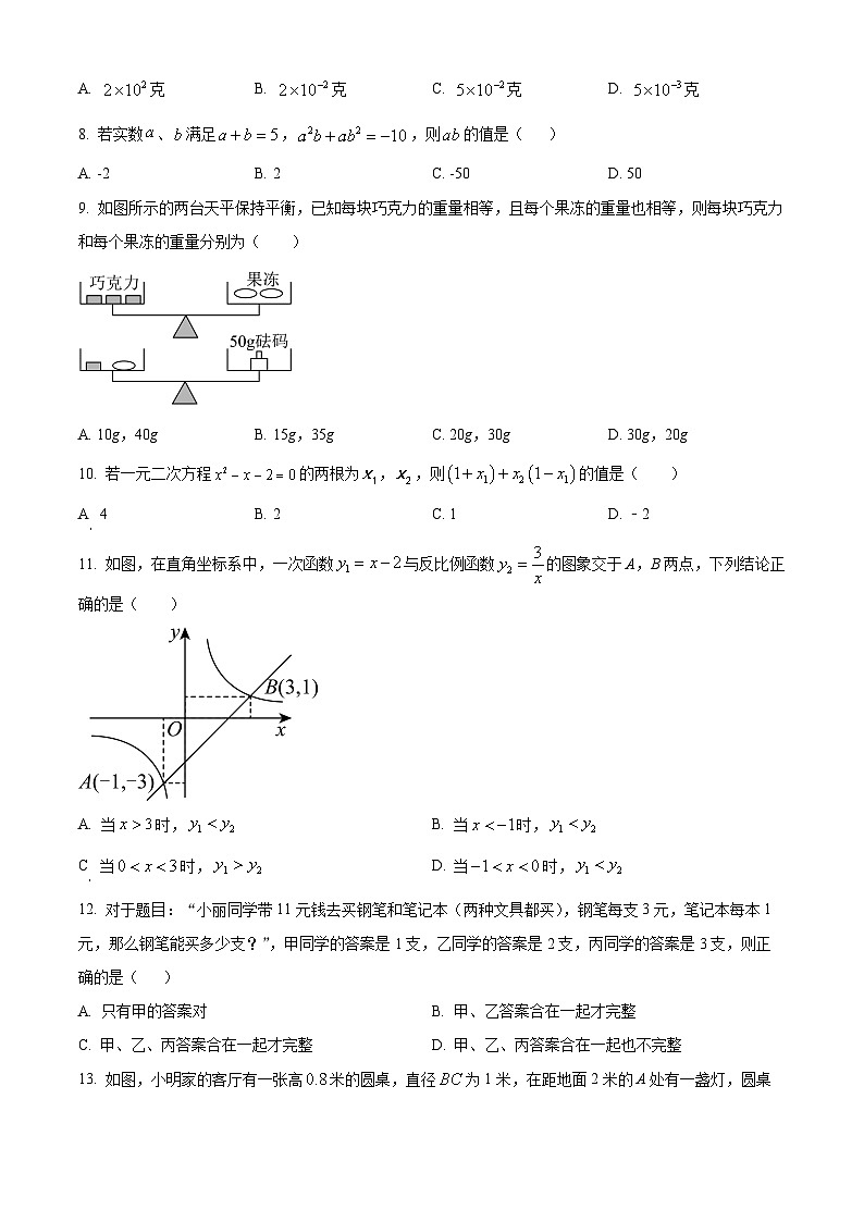 精品解析：河北省邯郸市育华中学中学2023-2024学年九年级下学期第一次月考数学试题（原卷版）第2页