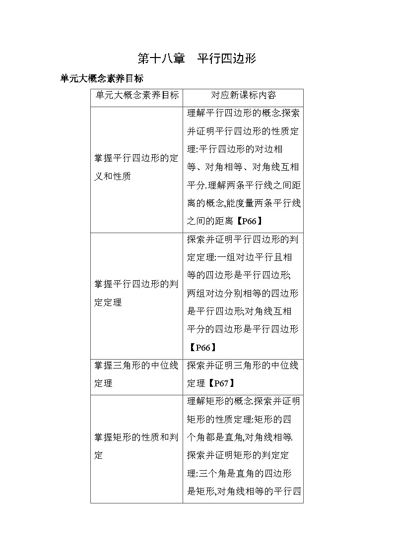 18.1.1 平行四边形的性质 人教版数学八年级下册素养提升练习(含解析)01