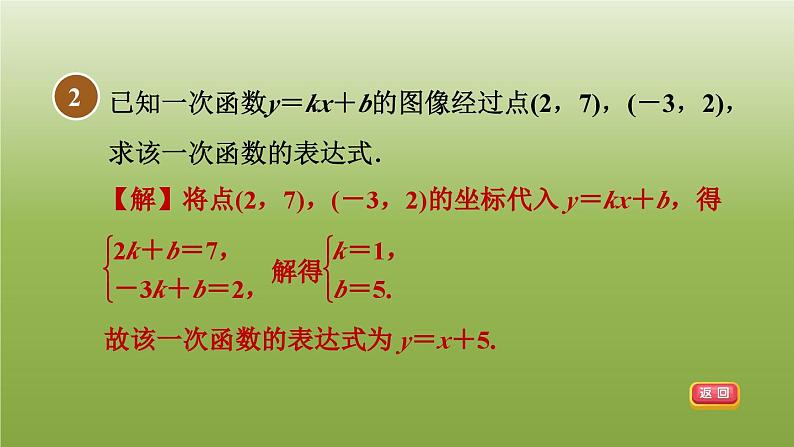 2024八年级数学下册第21章一次函数集训课堂练素养1.六种确定函数表达式的方法习题课件新版冀教版05