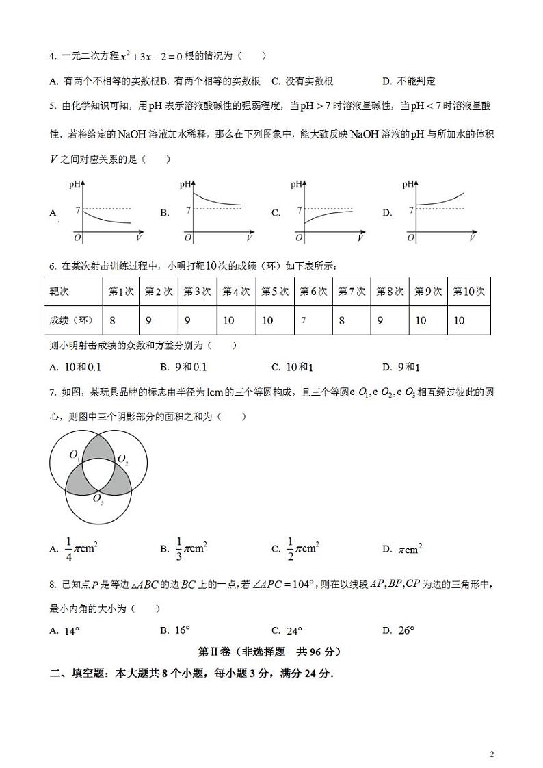 2023年山东省滨州市中考数学真题试卷02