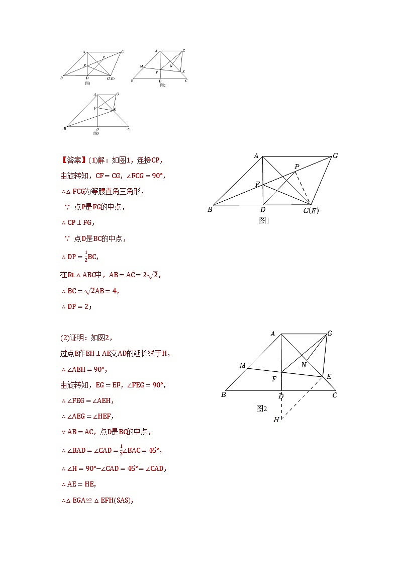 题型11 综合探究题 类型四 与旋转有关的探究题（专题训练）-最新中考数学二轮复习讲义+专题（全国通用）02