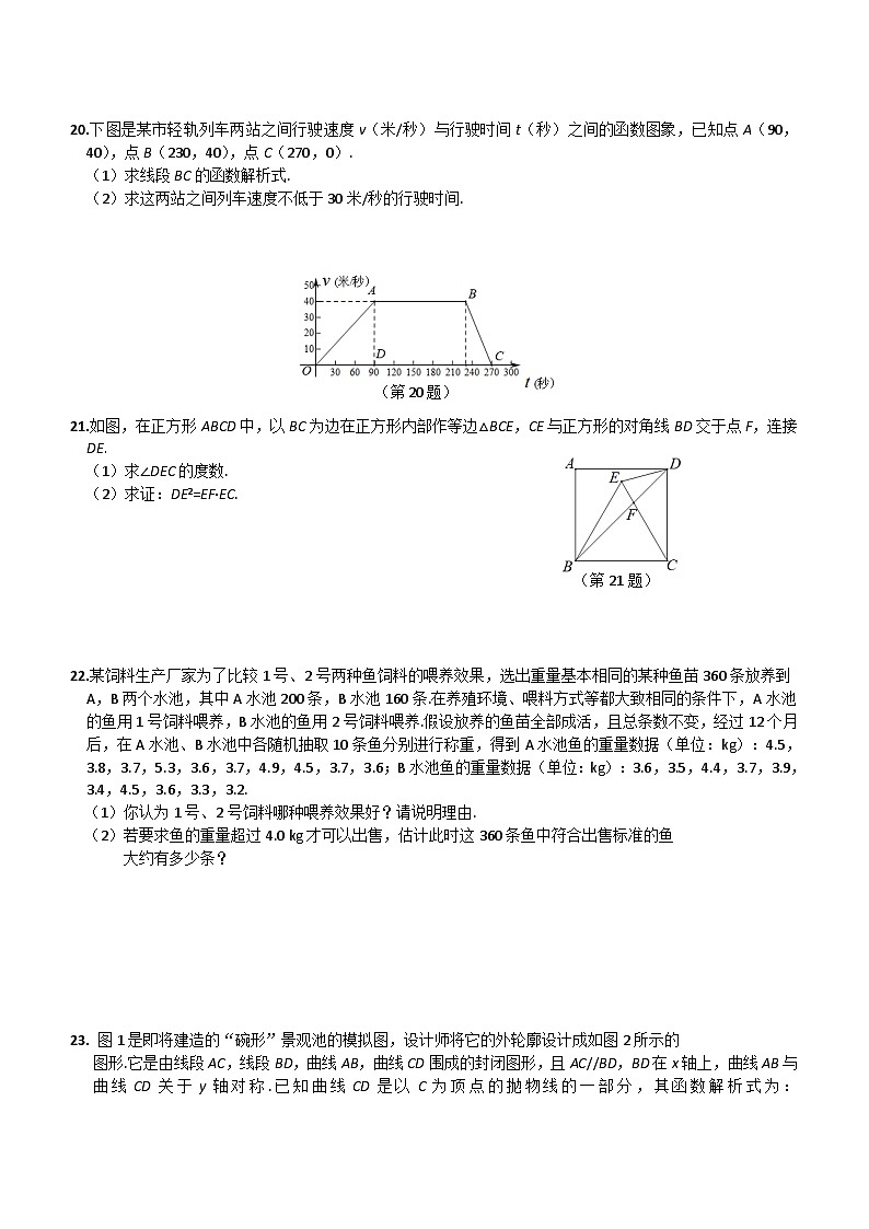 2024年浙江省台州市中考一模数学试卷（含答案）第3页