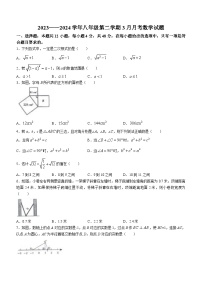 山东省德州市齐河县刘桥镇中学2023-2024学年八年级下学期第一次月考数学试题(无答案)