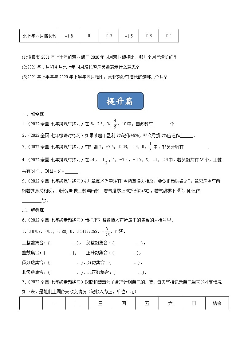 2023年中考数学压轴真题汇编(全国通用)2.1有理数(分层练习)(原卷版+解析)第3页