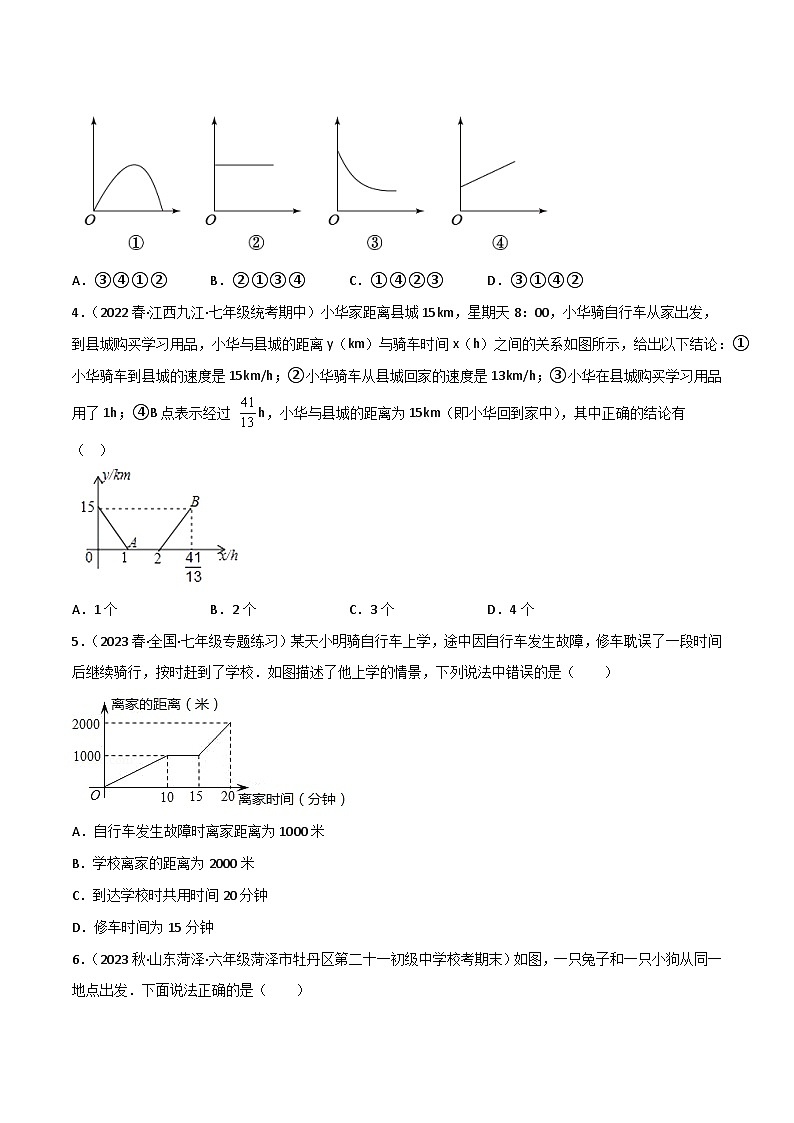 2023年中考数学压轴真题汇编(全国通用)3.3用图象表示的变量间关系(分层练习)(原卷版+解析)02