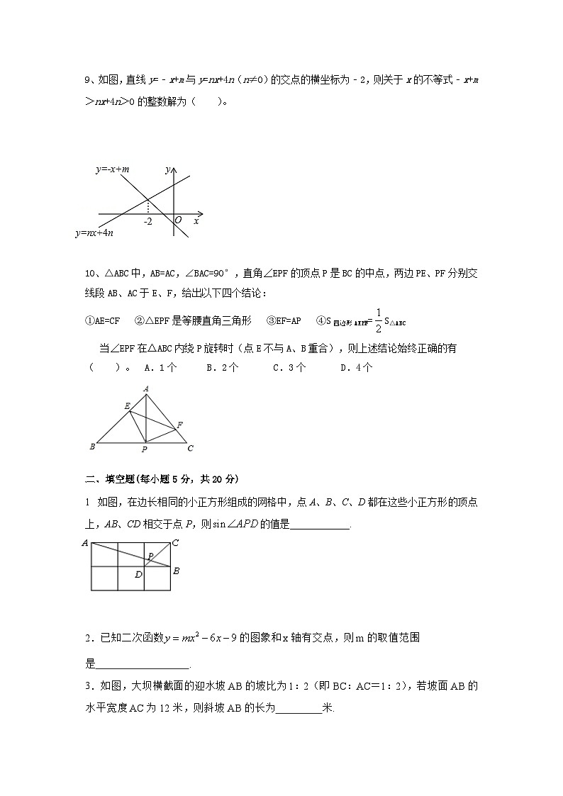 2023—2024学年沪科版数学八年级上册期末模拟试卷第2页