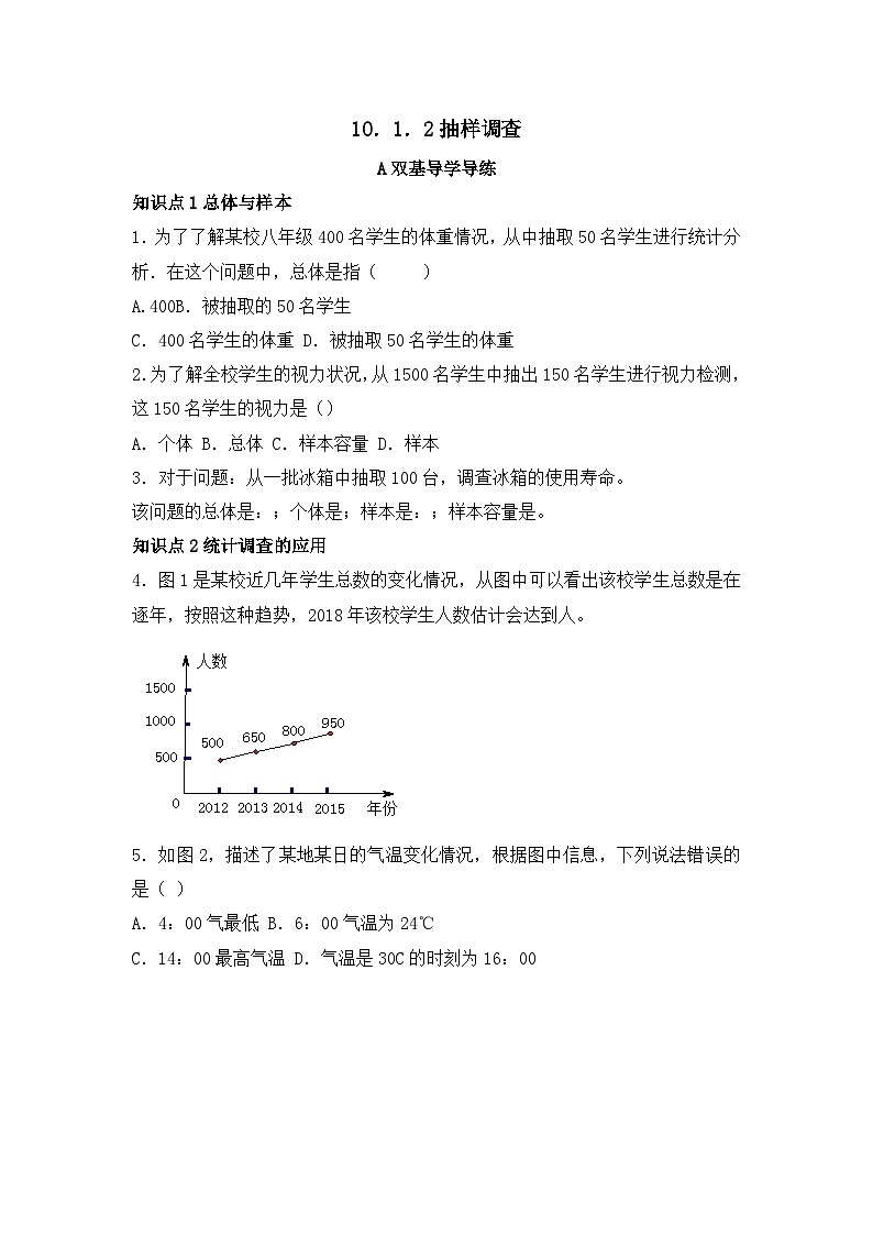 10.1.2 抽样调查 知识点导学导练+检测（含答案）01