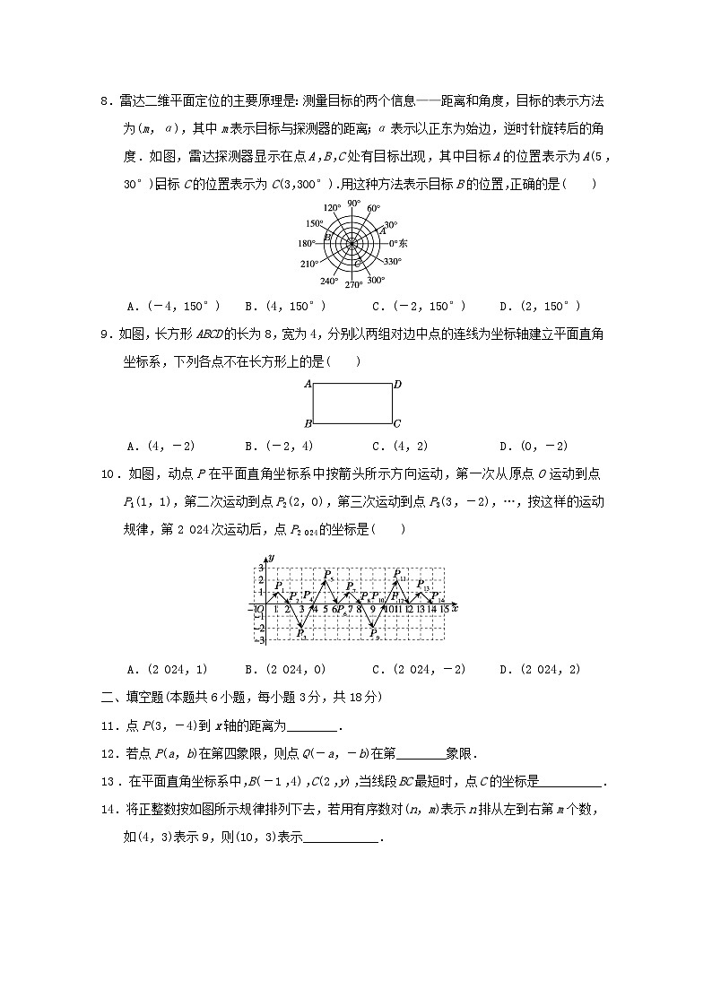福建省2024七年级数学下册第七章平面直角坐标系学情评估试卷（附答案新人教版）02